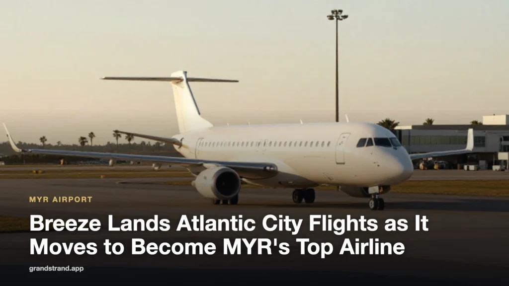 An unmarked passenger jet taxiing on a sunlit airport apron with palm trees and a coastal sky in the background.