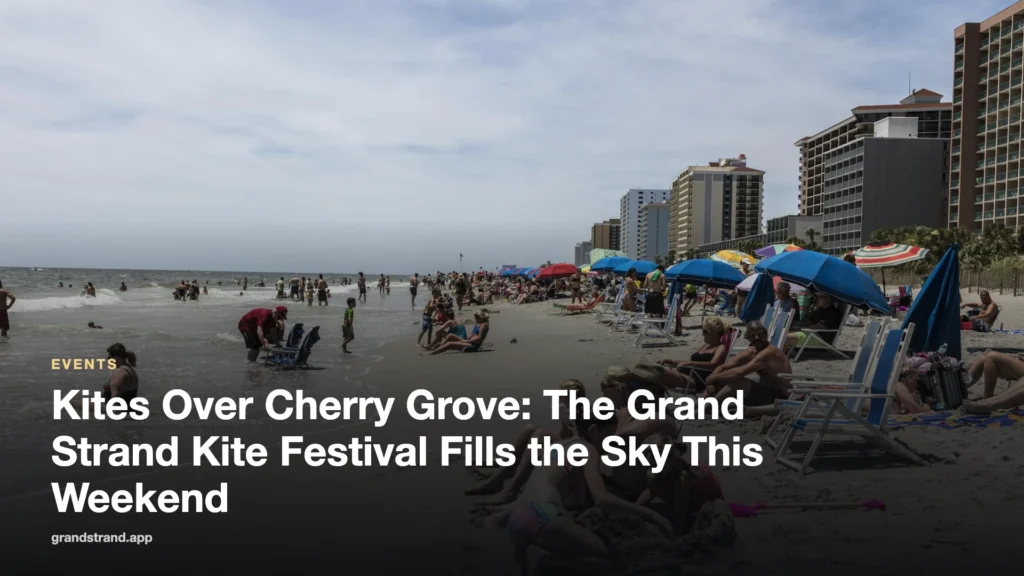 Beachgoers enjoying the shore in Myrtle Beach, South Carolina